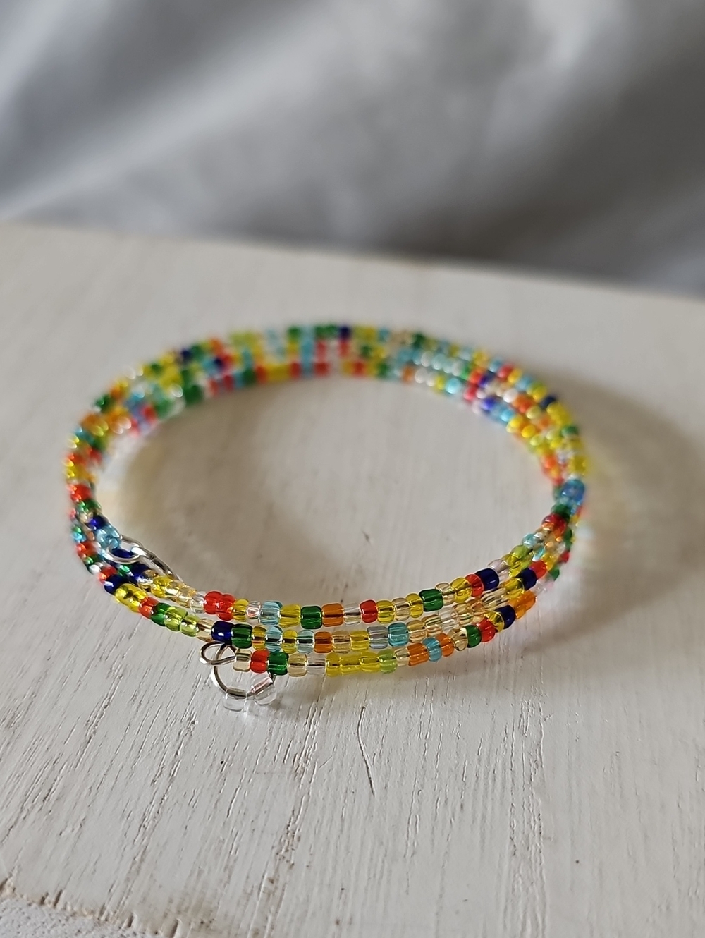 Multicolor Seed Bead Coil Bracelet